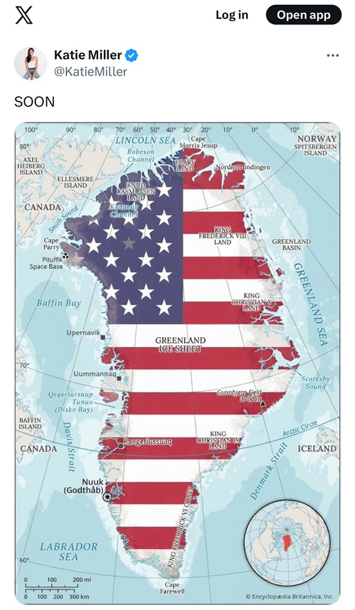 7/9 2026. Trump planter USA's flag i Canada og Gr&oslash;nland