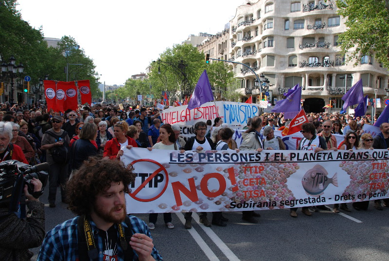 Demonstration mod TTIP, Barcelona 18. april 2015